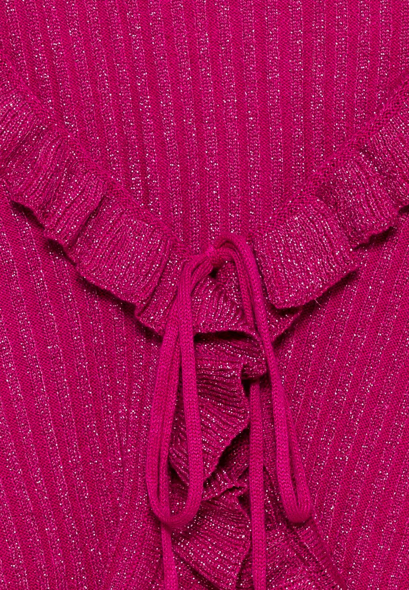 ONLY ONLMALIKA GLITTER RUFFLE - Strickjacke - Very Berry