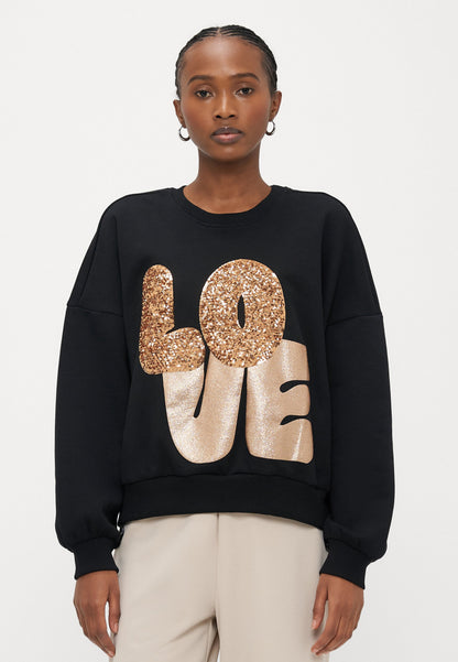 ONLY Petite ONLLALLY LOVE O NECK - Sweatshirt - Black