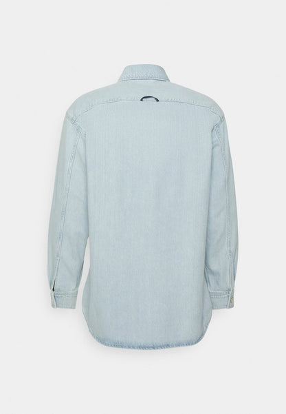 Marc O'Polo DENIM OVERSHIRT LONGSLEEVE COLLAR PATCH POCKET - Kurzmantel - Fresh Bleached Cobalt Blue