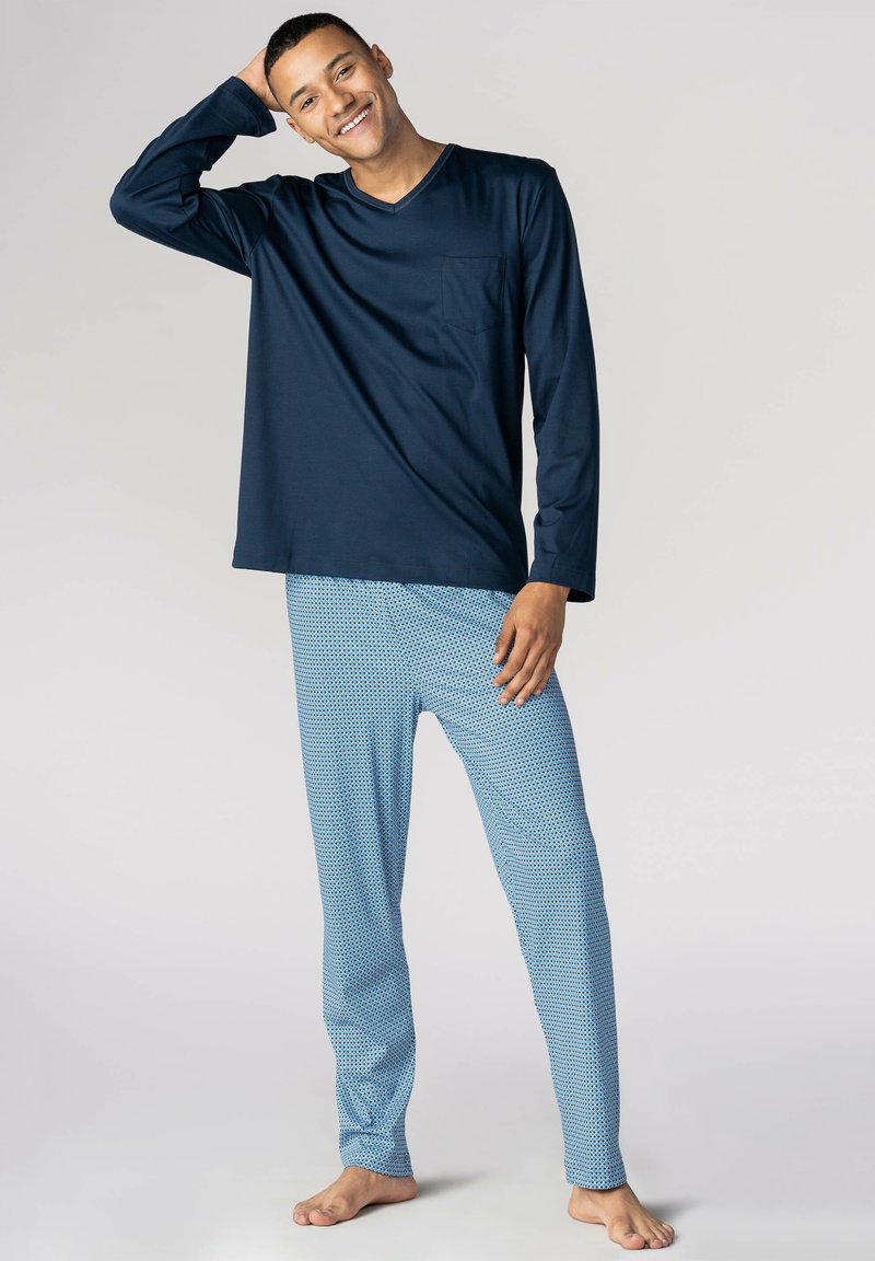 MEY LANGER SCHLAFANZUG - Nachtwäsche Set - Yacht Blue