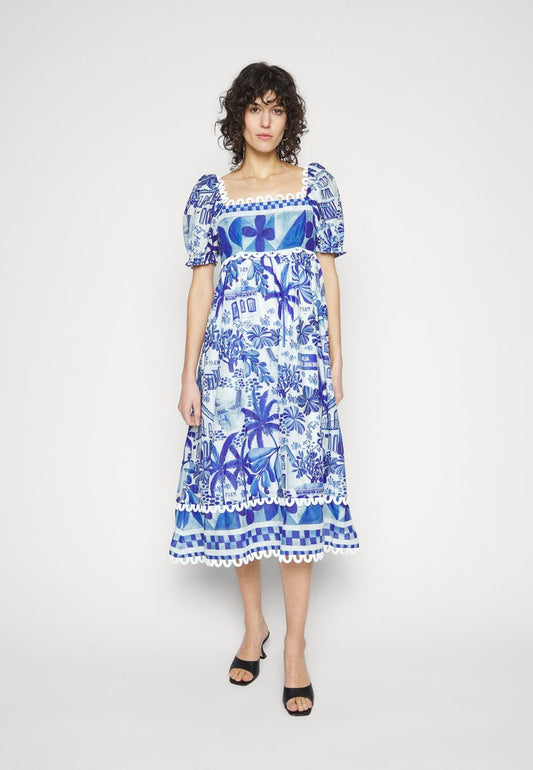 Farm Rio SWEET RIO MIDI DRESS - Freizeitkleid - Sweet Rio Off-white