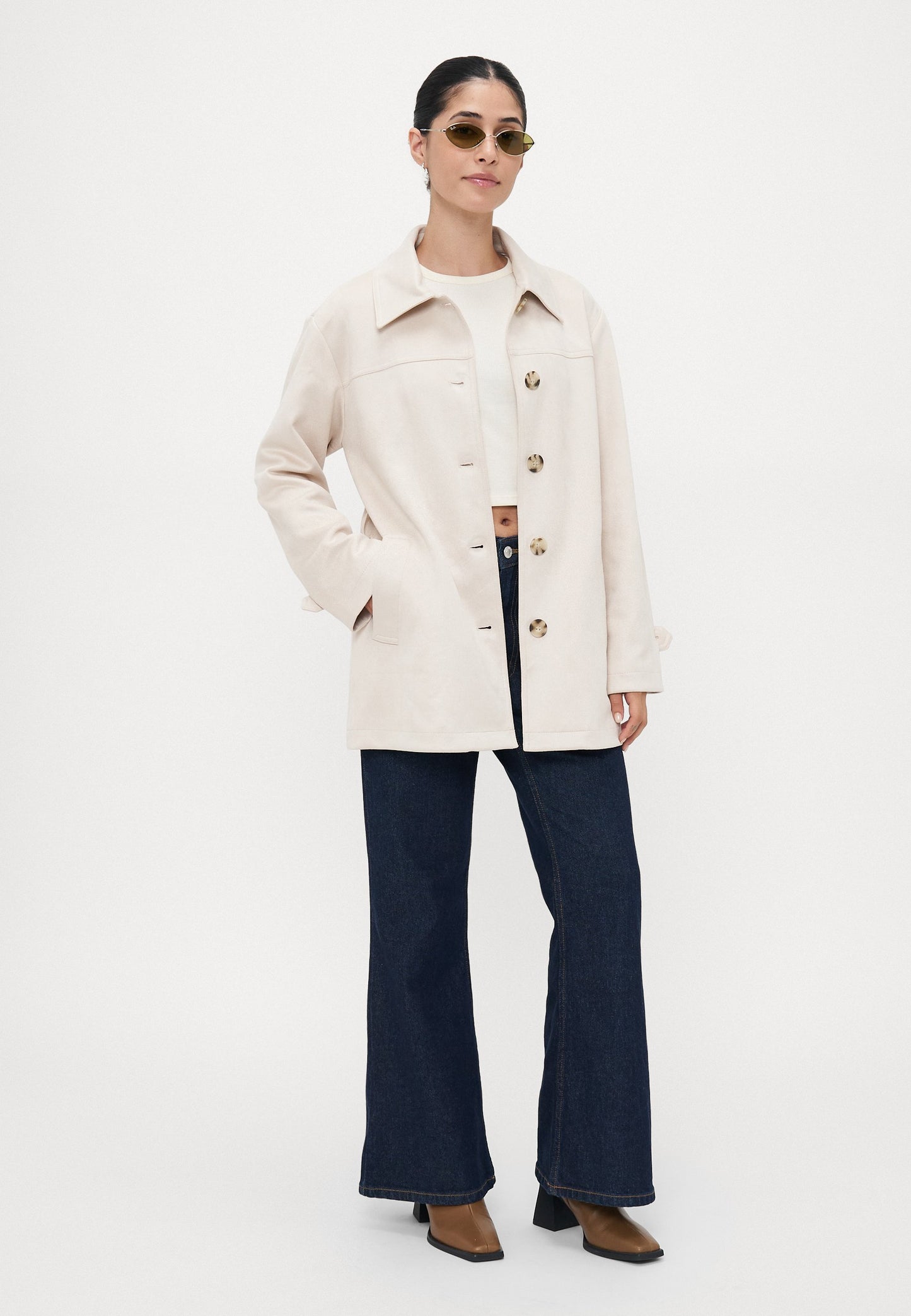 ONLY Petite ONLDIANE LIFE COAT - Short Coat - Pumice Stone
