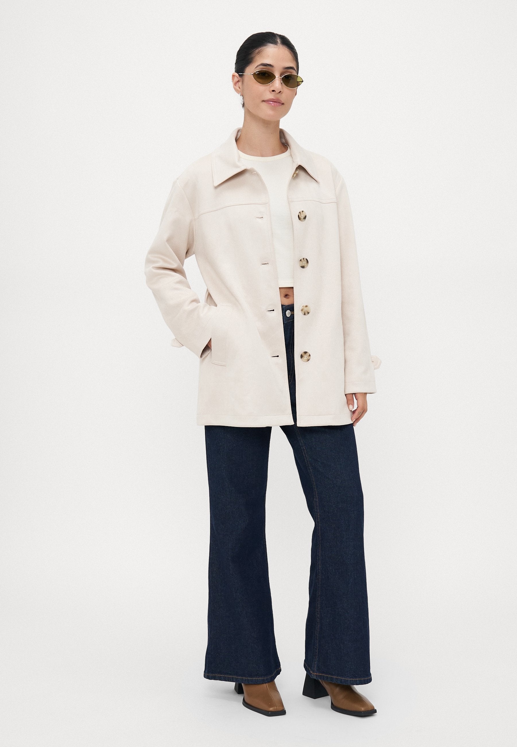 ONLY Petite ONLDIANE LIFE COAT - Short Coat - Pumice Stone