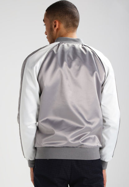 URBAN CLASSICS SOUVENIR - Bomberjacke - Silver/offwhite