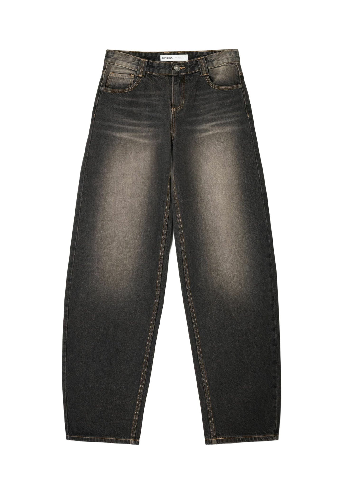 BERSHKA BALLOON - BAGGY - Relaxed Fit Jeans - Light Blue Denim