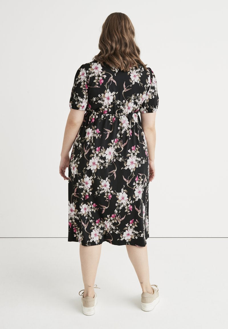  PATTERNED IN SUPPLE - Jerseykleid - Floral Black