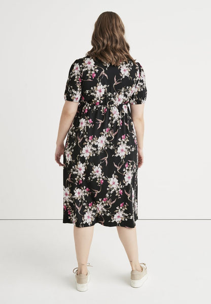  PATTERNED IN SUPPLE - Jerseykleid - Floral Black