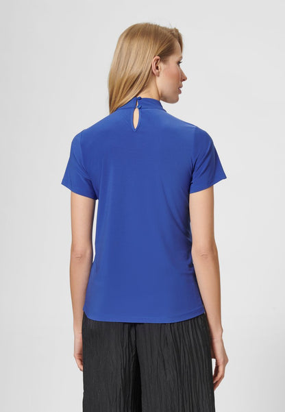  IN WICKEL-OPTIK - T-Shirt Basic - Achatblau