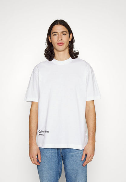Calvin Klein Jeans BLURRED COLORED ADDRESS TEE - T-Shirt Print - Bright White