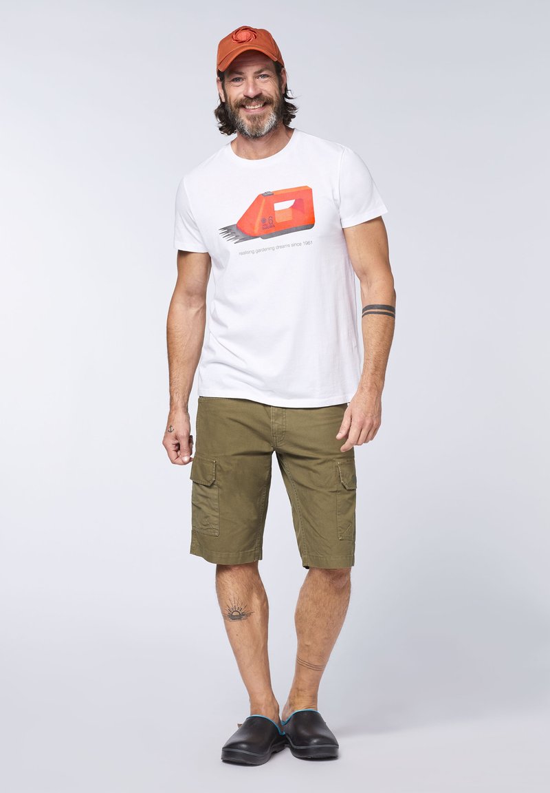 Gardena MIT GRASSCHEREN FRONTPRINT - T-Shirt Print - Bright White