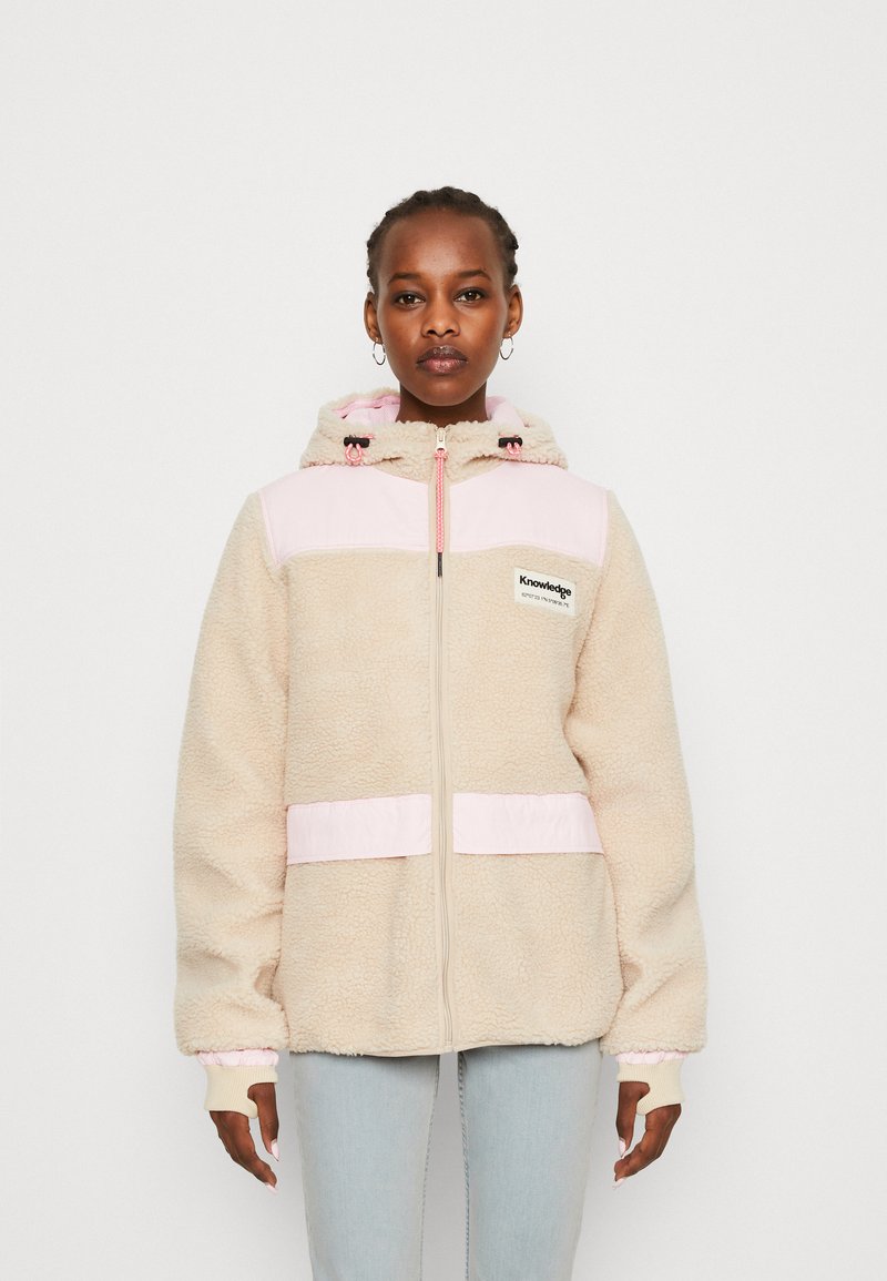 KnowledgeCotton Apparel COLORBLOCK JACKET - Fleecejacke - Beige