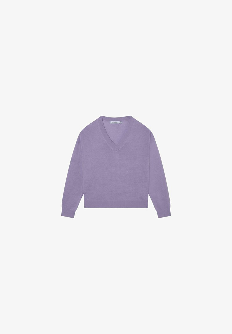  V NECKLINE - Strickpullover - Lilla