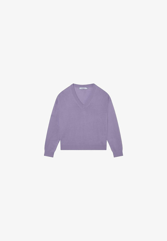  V NECKLINE - Strickpullover - Lilla