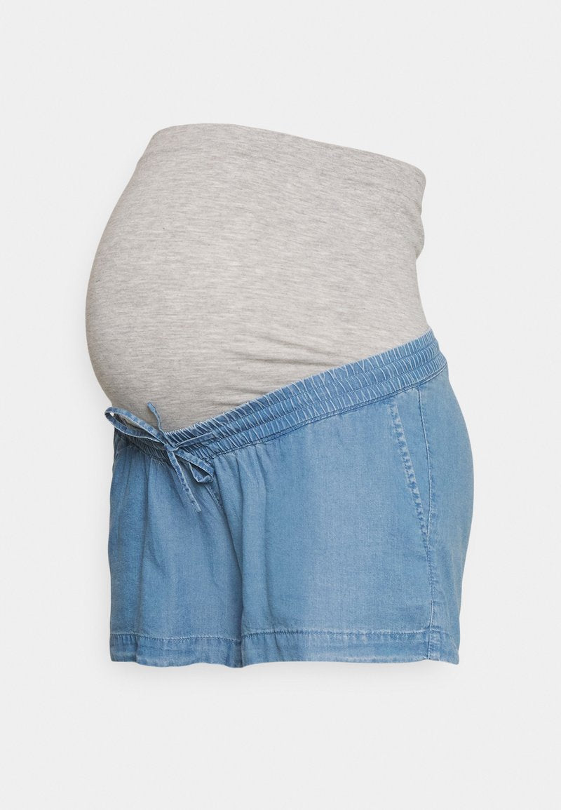 ONLY MATERNITY OLMPEMA LIFE - Shorts - Medium Blue Denim