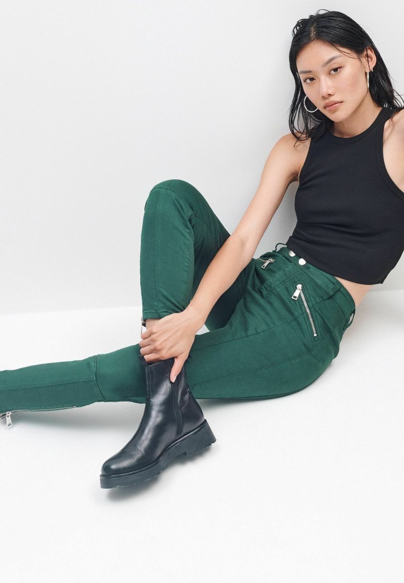  HIGH WAIST BIKER STANDARD - Jeans Slim Fit - Green
