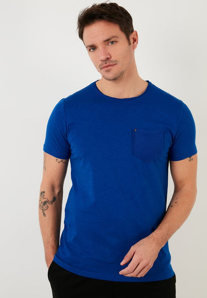  SLIM FIT - T-Shirt Basic - Saxe Blue
