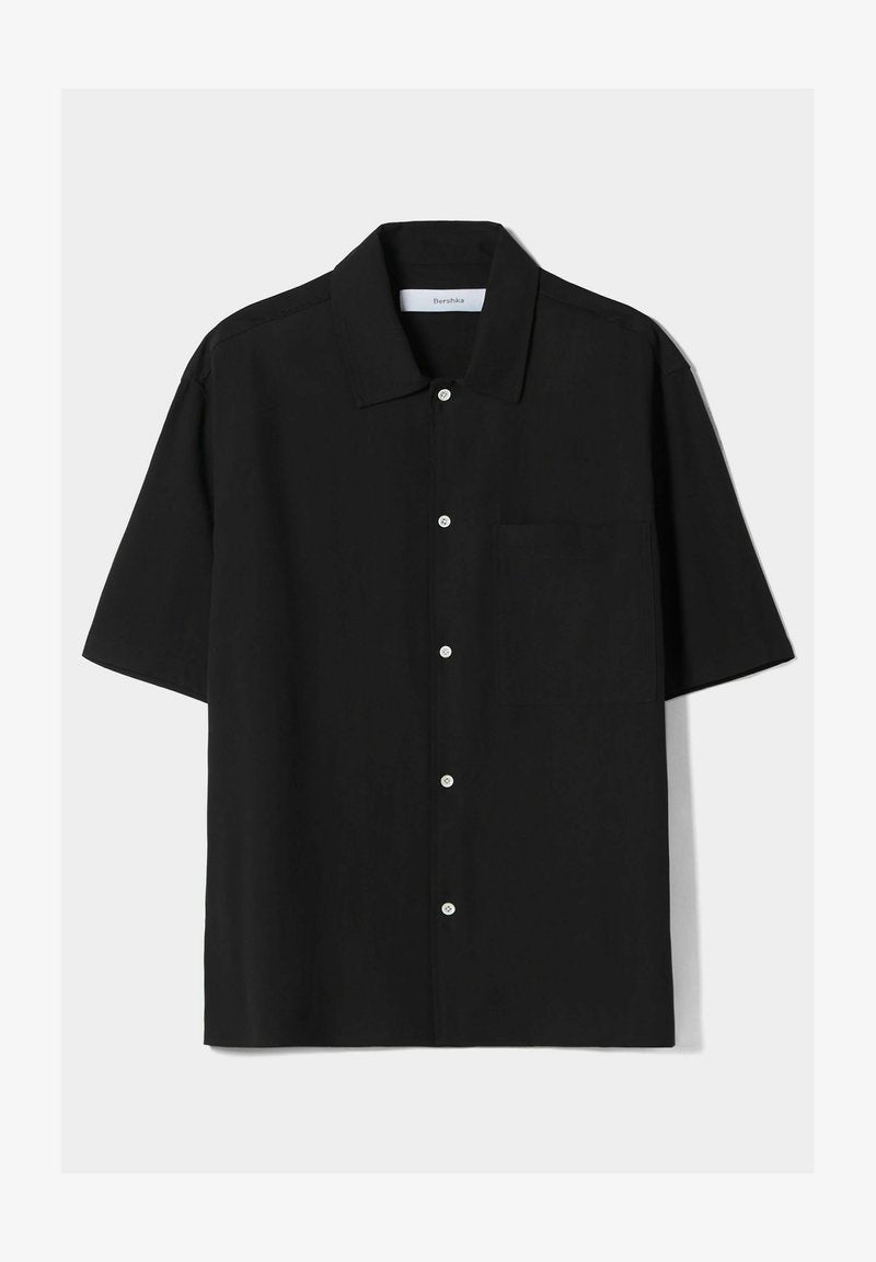 BERSHKA RELAXED FIT - Hemd - Black