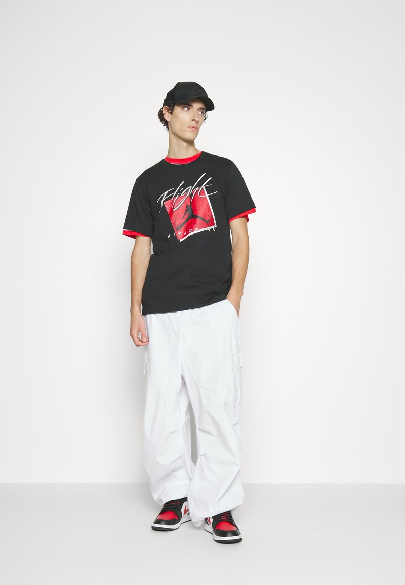 Jordan BRAND CREW - T-Shirt Print - Black/gym Red