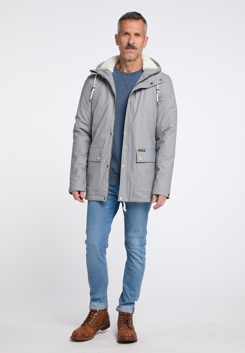  SCHMUDDELWEDDA REGENJACKE MIT WEBPELZFUTTER IN TEDDYOPTIK KILATA - Parka - Grau