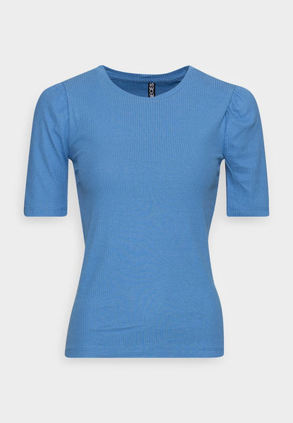 Pieces PCRUKA SS PUFF NOOS BC - T-Shirt Print - Marina
