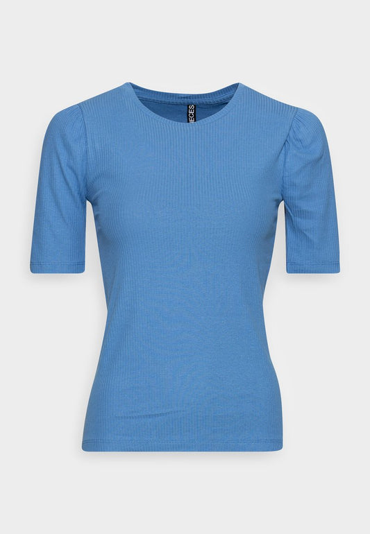 Pieces PCRUKA SS PUFF NOOS BC - T-Shirt Print - Marina