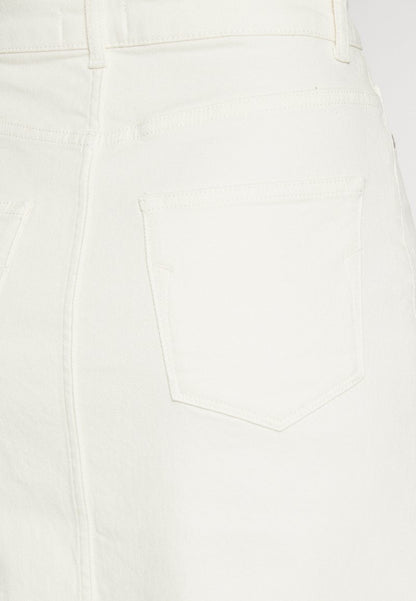 Selected Femme SLFVINNIE MIDI SKIRT - Jeansrock - Whisper White
