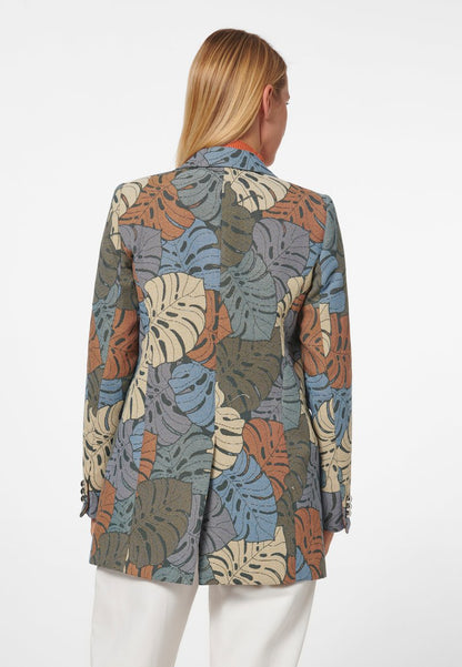  MIT BLÄTTERMUSTER - Kurzmantel - Nebelblau Multicolor