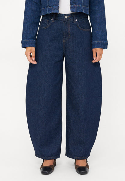 ONLY Petite ONLTAYLOR RINSE BARREL - Relaxed Fit Jeans - Dark Blue Denim