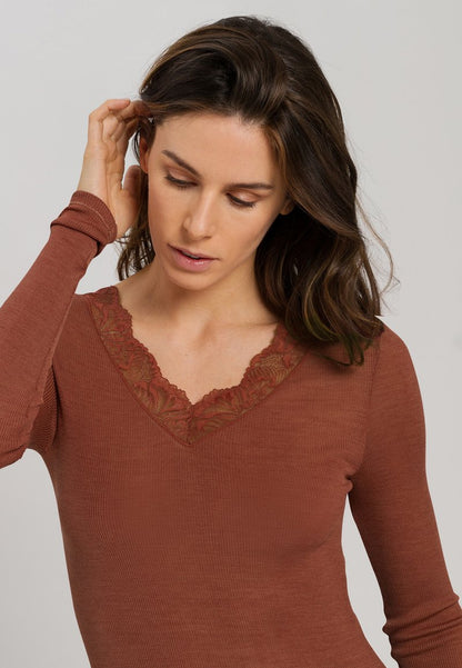 HANRO Nachtwäsche Shirt - Marsala