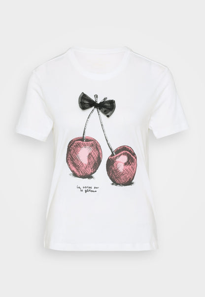 ONLY Petite ONLNITA LIFE BOW - Print T-shirt - Cloud Dancer