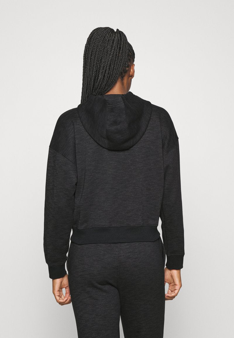Under Armour ESSENTIAL SCRIPT HOODIE - Sweatshirt - Black/jet Gray/white