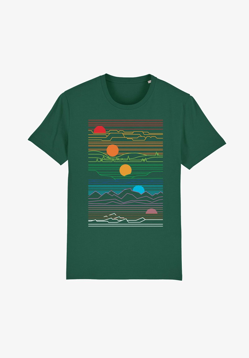  SUN AND MOON - T-Shirt Print - Bottle Green