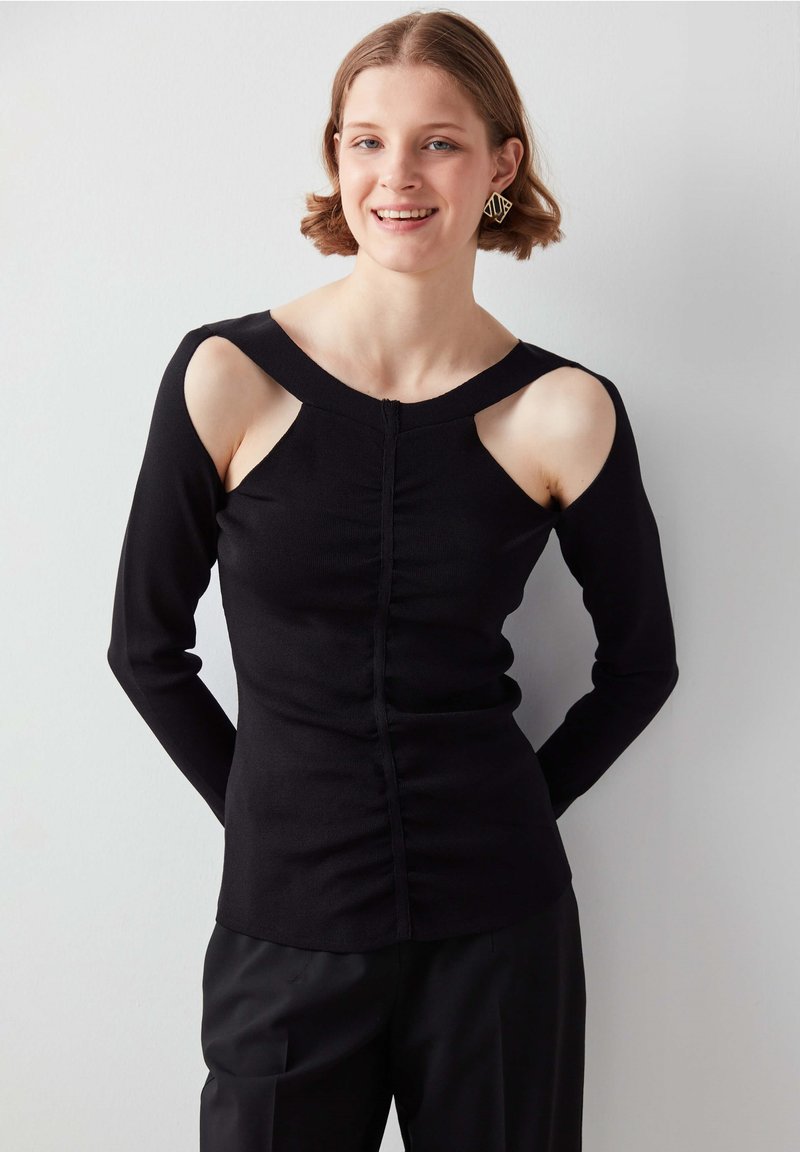 Ipekyol CUTOUT KNITWEAR - Langarmshirt - Black