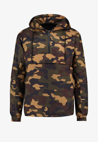 URBAN CLASSICS CAMO PULL OVER WINDBREAKER - Windbreaker - Wood
