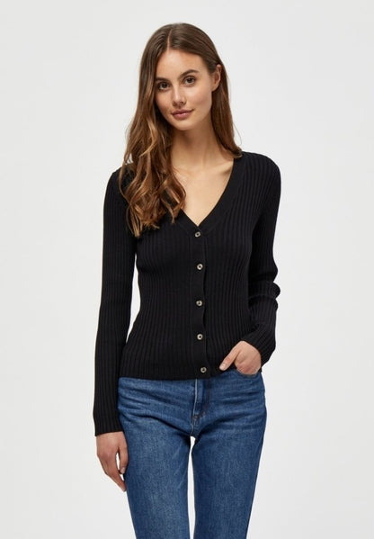 Peppercorn TANA LONGSLEEVE - Strickjacke - Black