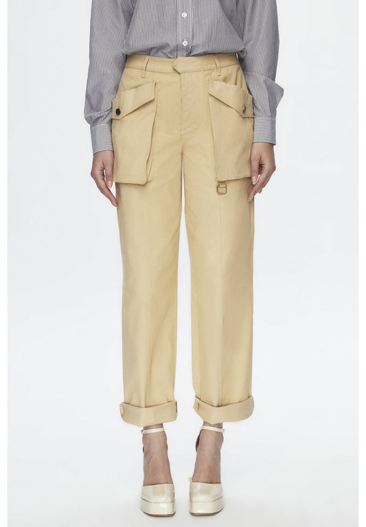  WIDE CUT WITH ZIPPER DETAIL - Cargohose - Beige