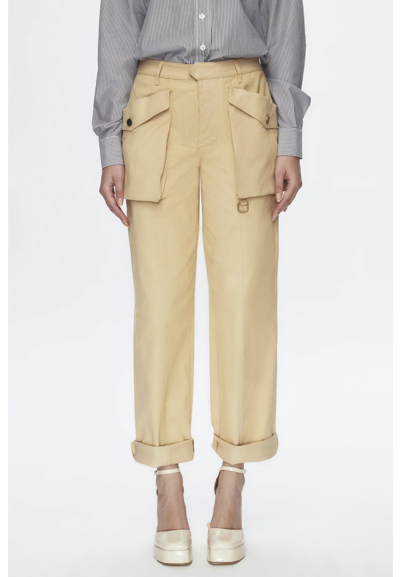  WIDE CUT WITH ZIPPER DETAIL - Cargohose - Beige