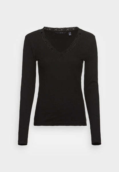 Vero Moda Tall VMHELSINKI DEEP V NECK - Long Sleeved Top - Port Royale