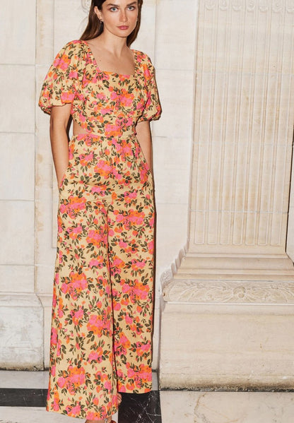 Next WIDE LEG PUFF SLEEVE - Jumpsuit - Pink Floral