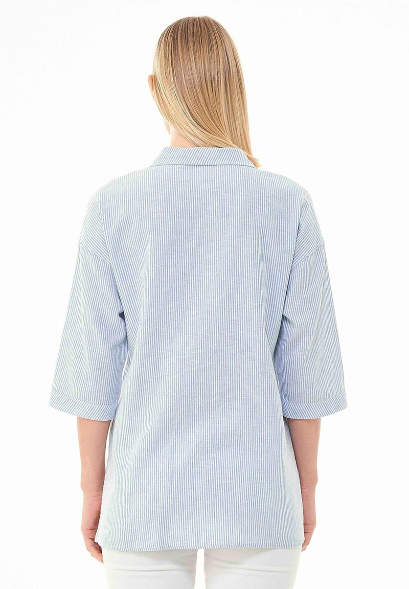 STRIPED 3/4 SLEEVE - Hemdbluse - Blue White Striped