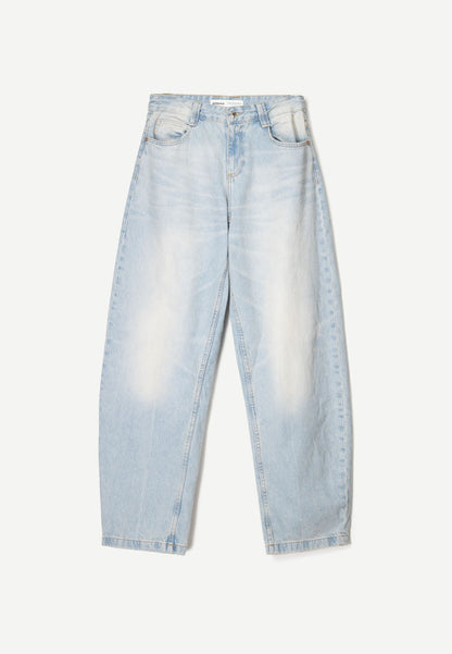 BERSHKA BALLOON - BAGGY - Relaxed Fit Jeans - Light Blue Denim