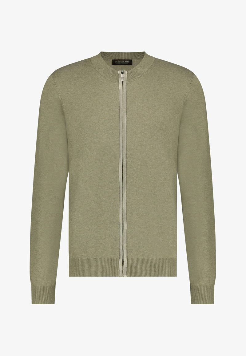  ATELIER - Strickjacke - Olive Green Plain