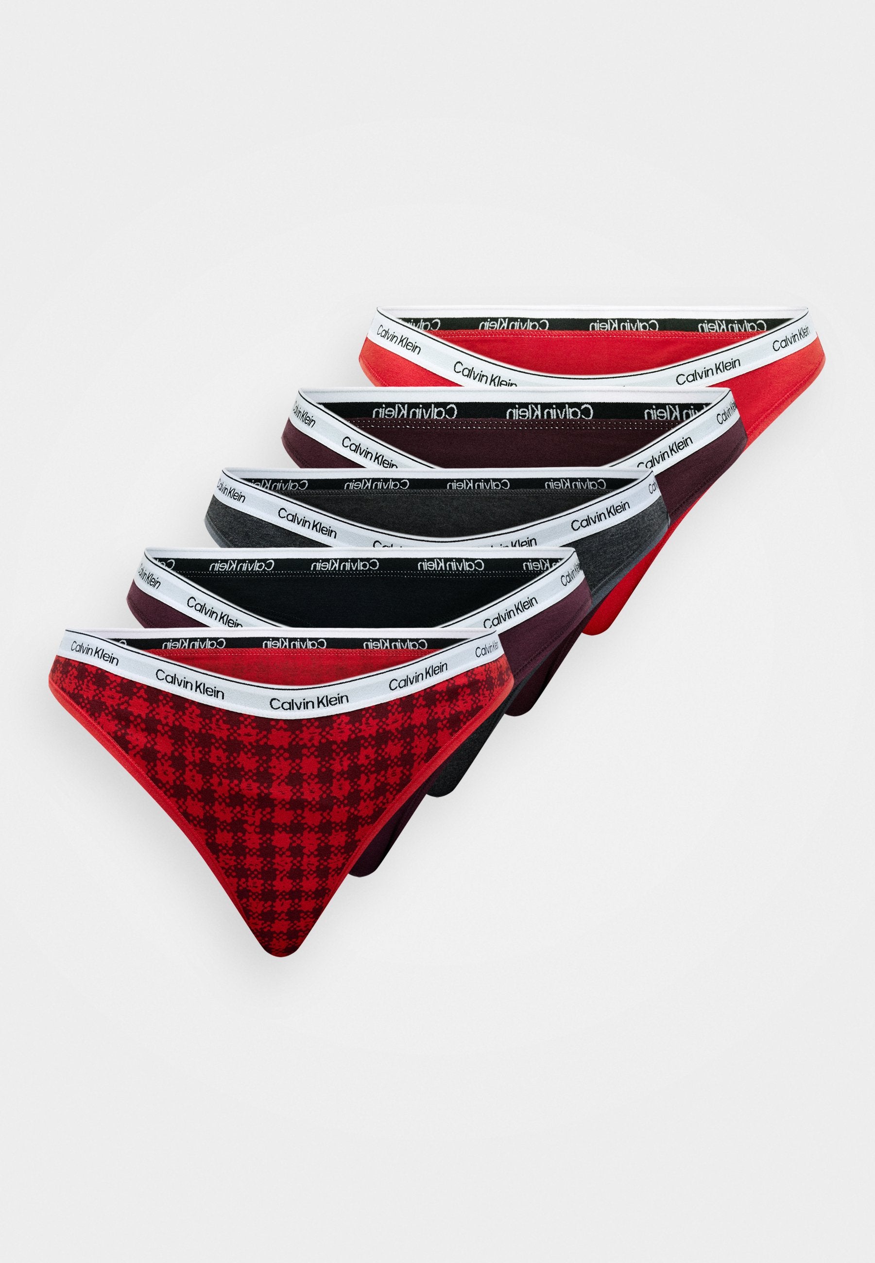 CALVIN KLEIN UNDERWEAR THONG ICON LOGO 5 PACK - Thong - Black/white/grey Heather/potpourri