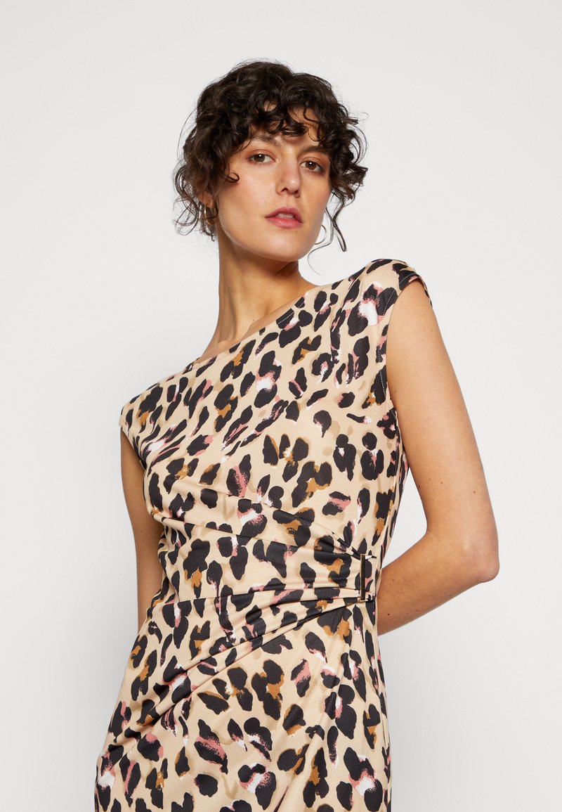 Anna Field Jerseykleid - Black/beige/multi-coloured