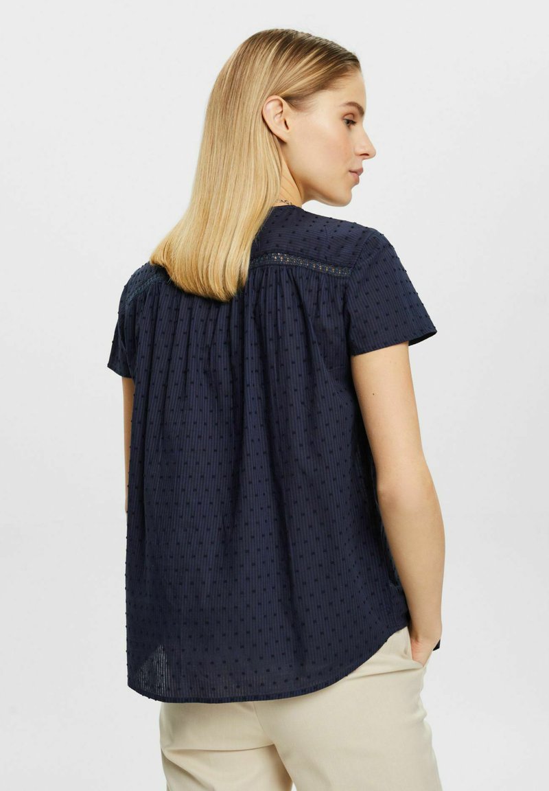 ESPRIT MIT BINDEDETAIL - Bluse - Navy