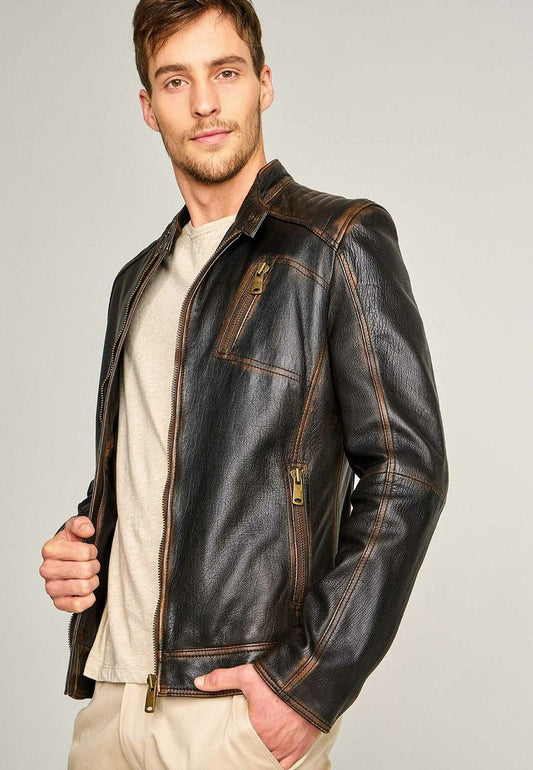  Lederjacke - Black