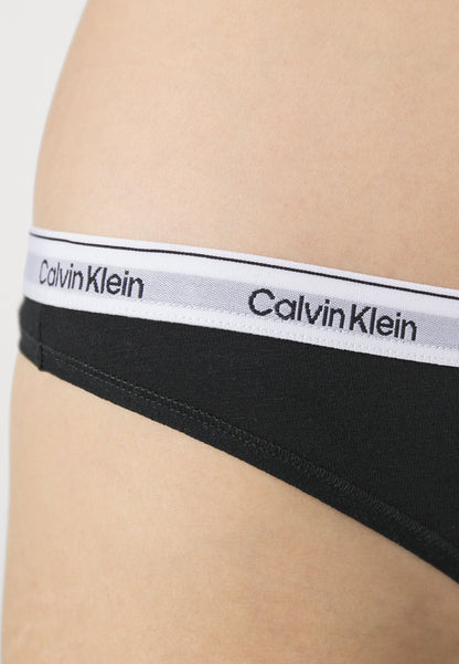 CALVIN KLEIN UNDERWEAR THONG LOGO ICON 3 PACK - Thong - Schwarz/grau