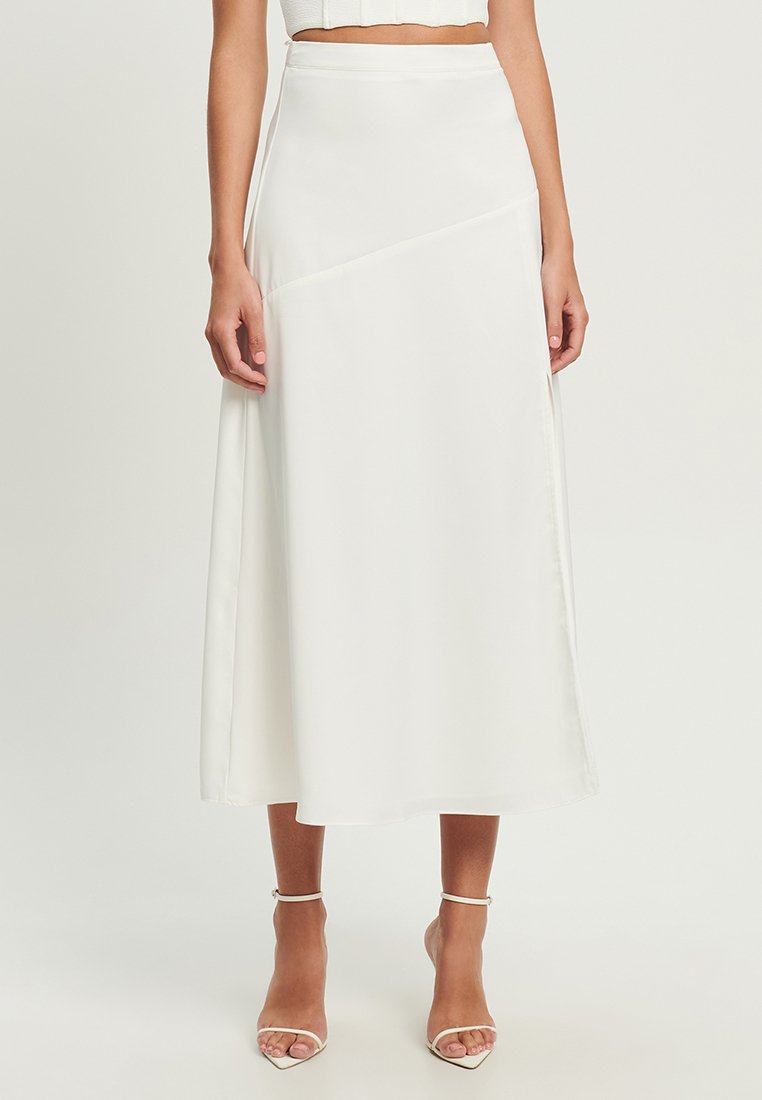 Tussah KATHRYN MIDI - A-Linien-Rock - White