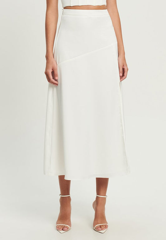 Tussah KATHRYN MIDI - A-Linien-Rock - White