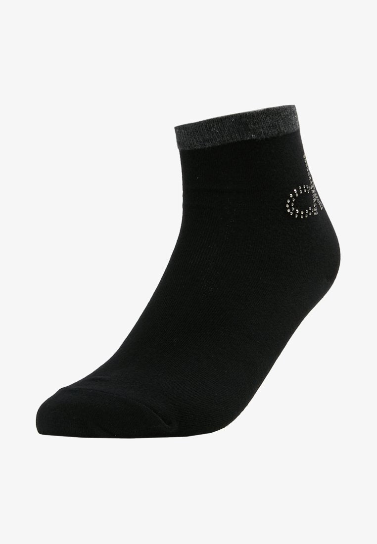 CALVIN KLEIN UNDERWEAR WOMEN SHORT SOCK CRYSTAL LOGO PIPER - Socken - Black